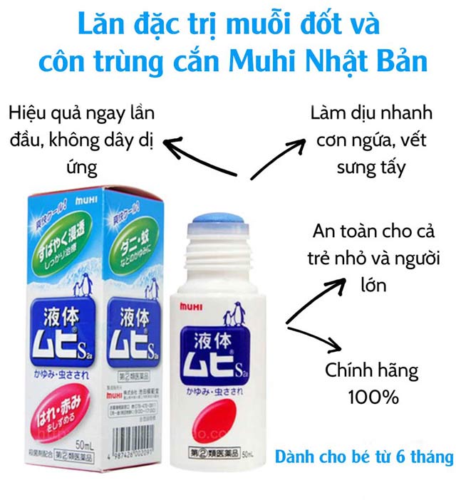 Công dụng của lăn trị muỗi đốt MUHI