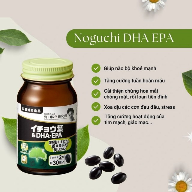 Viên uống DHA-EPA Ginkgo Noguchi tốt cho não bộ